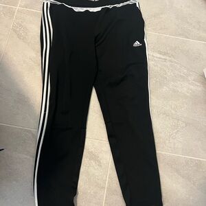 Adidas Black Joggers with White Accents